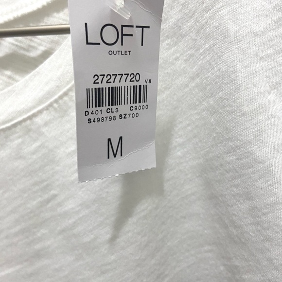 NWT Loft Outlet Wavy Striped Tissue Cotton Tee- Medium - Picture 7 of 12